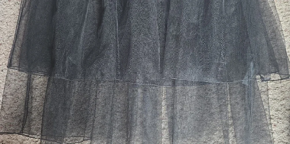 Anthropologie Sheer Black Tulle Midi Dress - Picture 3 of 7